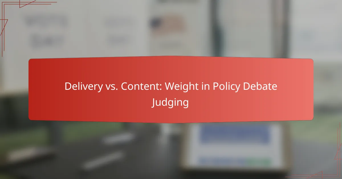Delivery vs. Content: Weight in Policy Debate Judging