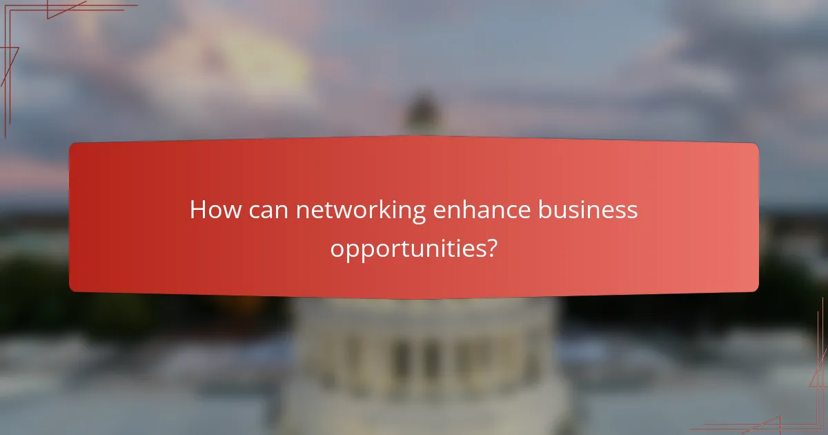 How can networking enhance business opportunities?