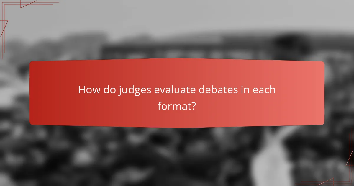 How do judges evaluate debates in each format?