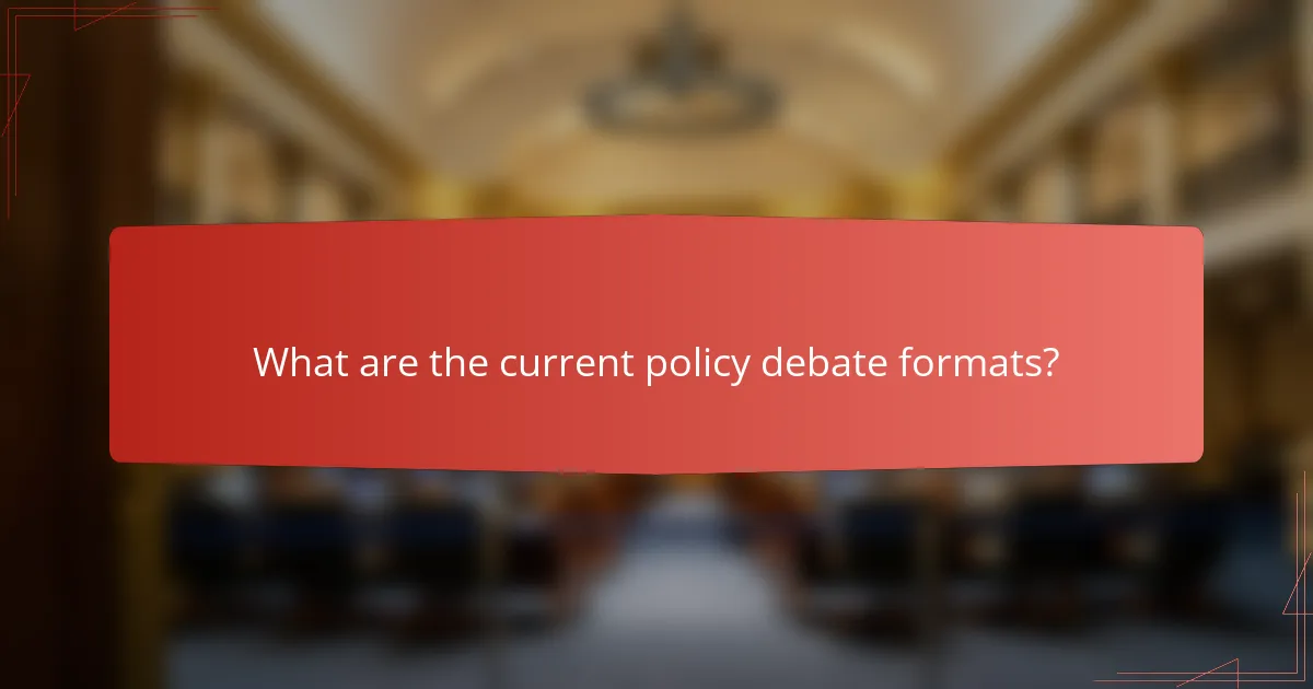 What are the current policy debate formats?