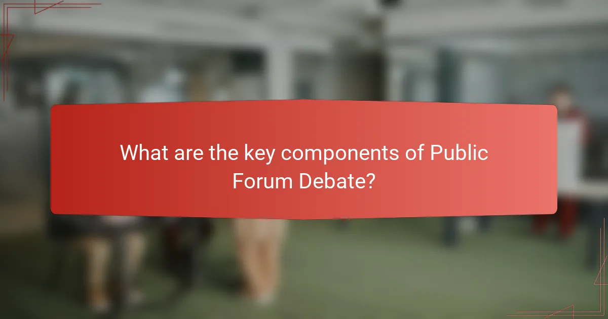 What are the key components of Public Forum Debate?