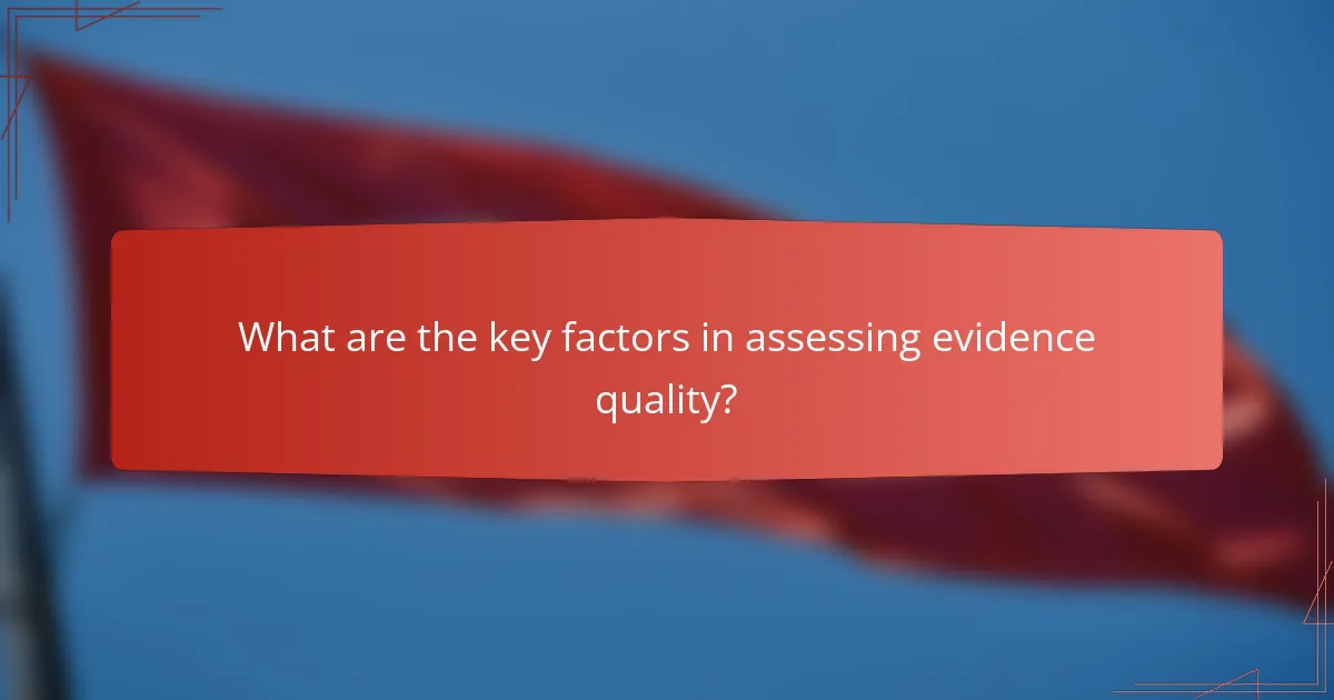 What are the key factors in assessing evidence quality?
