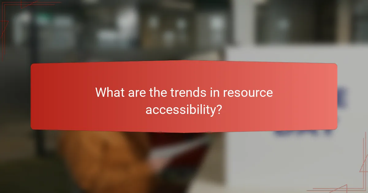 What are the trends in resource accessibility?