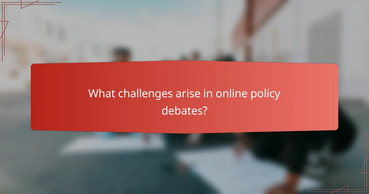 What challenges arise in online policy debates?