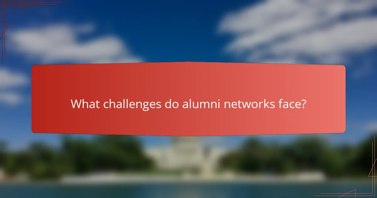 What challenges do alumni networks face?