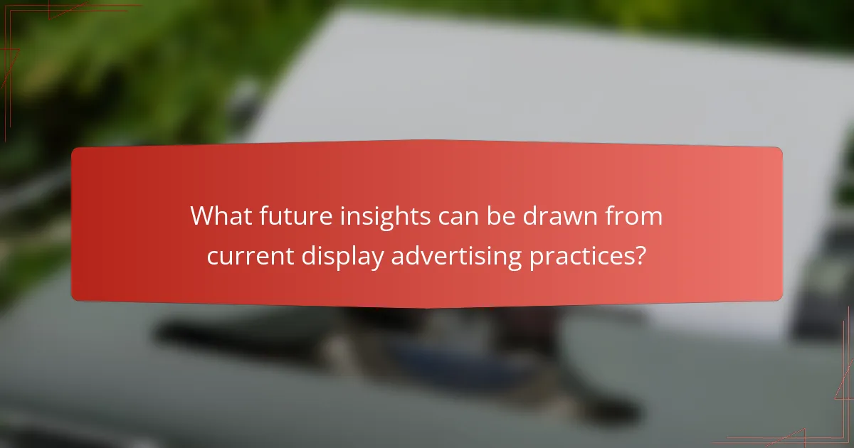 What future insights can be drawn from current display advertising practices?